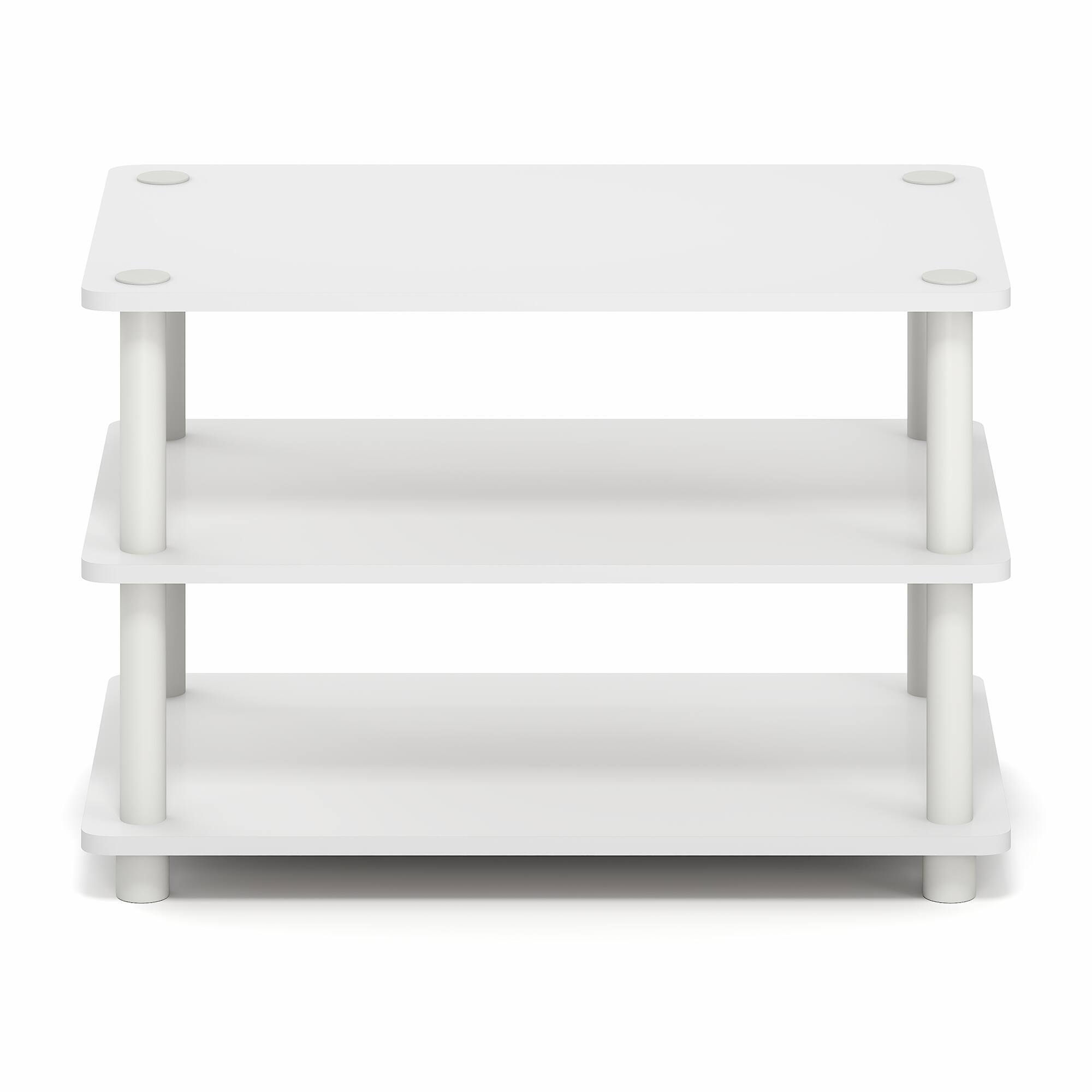 Alt View 6. Furinno - TURN-N-TUBE Easy Assembly TV Stand, Corner Entertainment Center, Toolless TV Console for TV up to 32 Inch, Open Back - White/White.