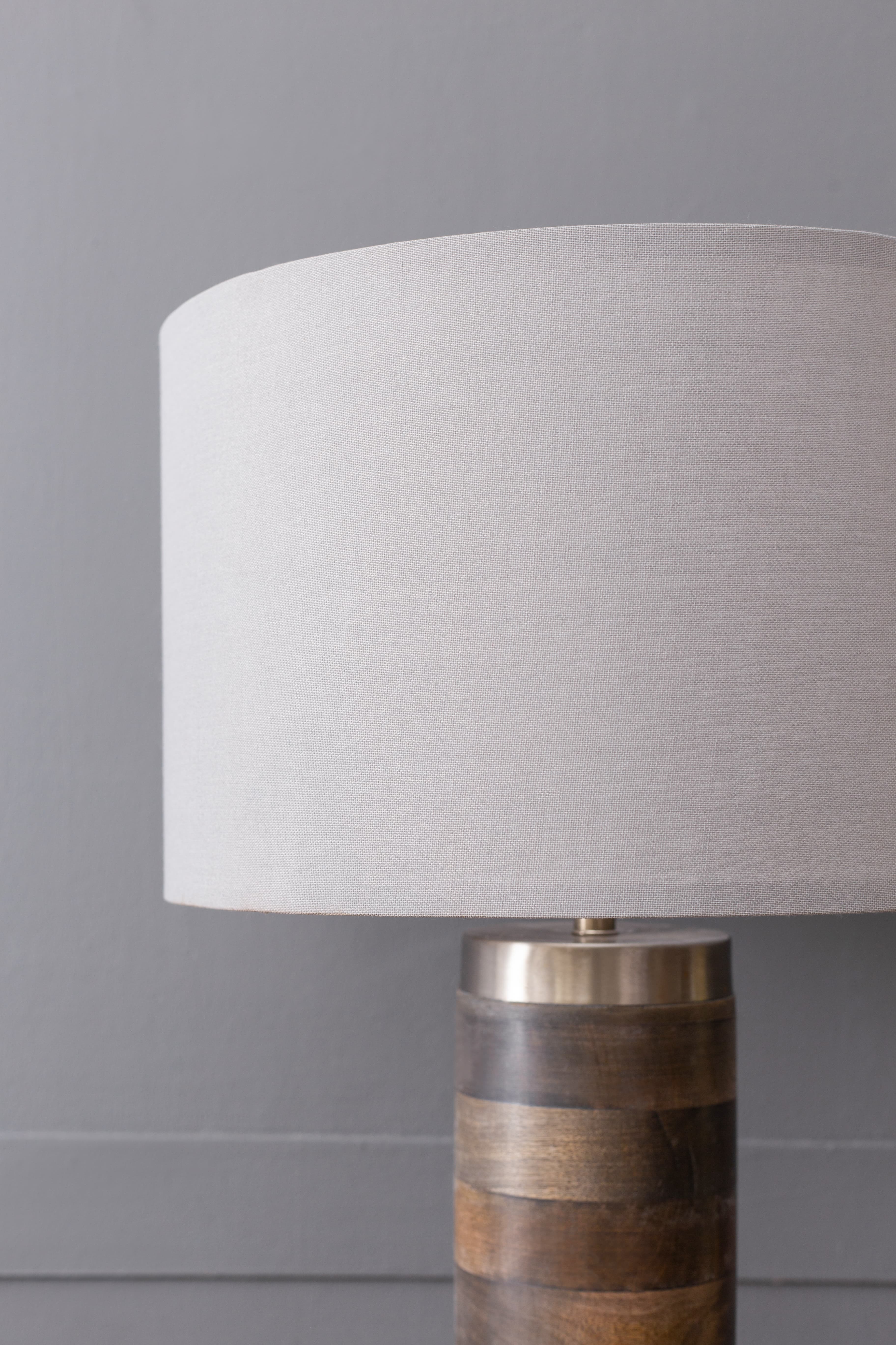 Alt View 8. Luckbyte - 16x16x23.5" Gray Silver Brushed Table Lamp Lamp Shade Assembly Required.