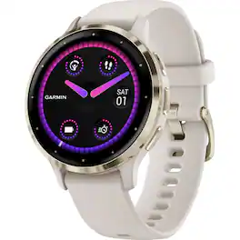 Garmin - Venu 3S GPS Smartwatch 41 mm Fiber-reinforced polymer - Stainless Steel and Ivory - (2023)