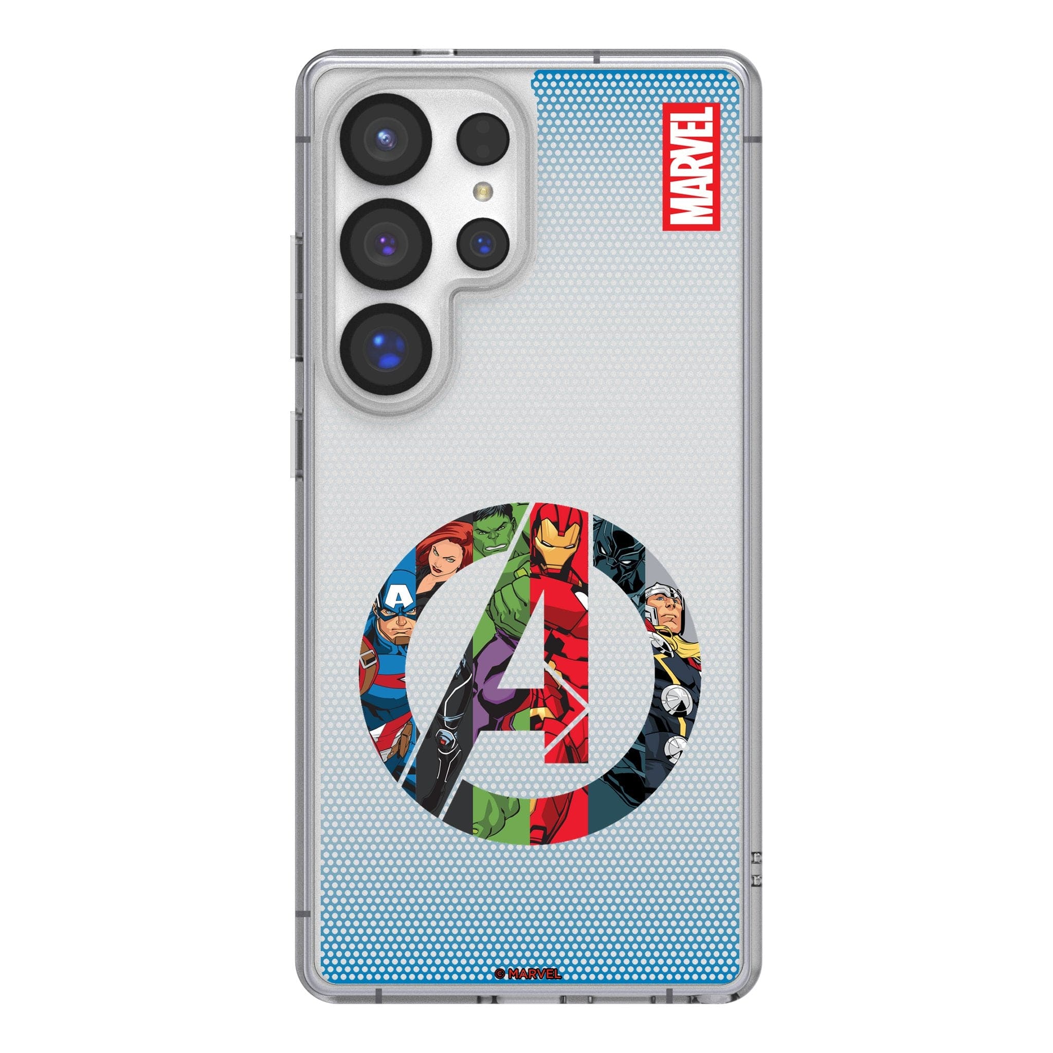 Keyscaper - Marvel Grid Clear Phone Case - Samsung Galaxy S25 - Avengers
