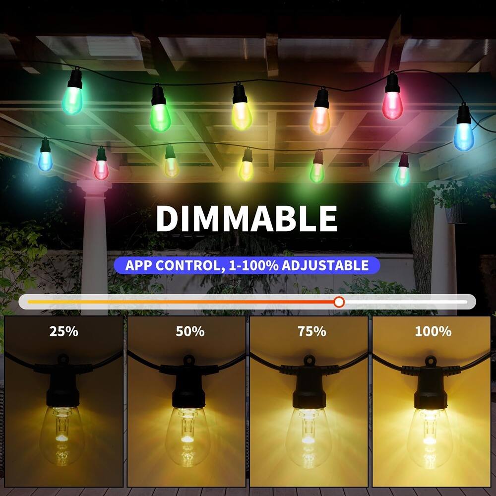 DIMMABLE  
APP CONTROL, 1-100% ADJUSTABLE  
25% 50% 75% 100%