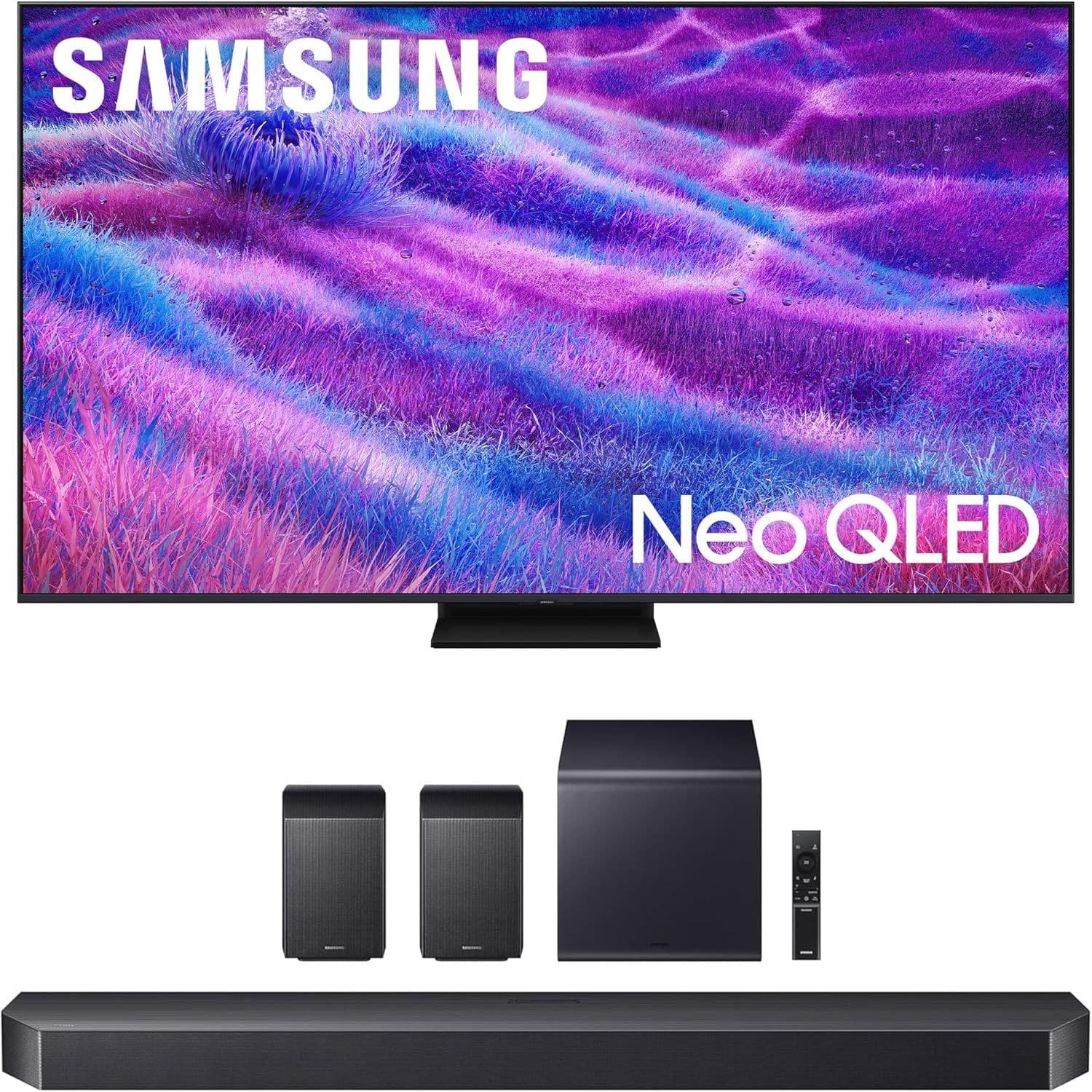 QN75QN80FAFXZA 75" Neo QLED Supreme UHD 4K TV with Samsung HW-Q990F Soundbar 11.1.4 Ch with Rear Speakers (2025)
