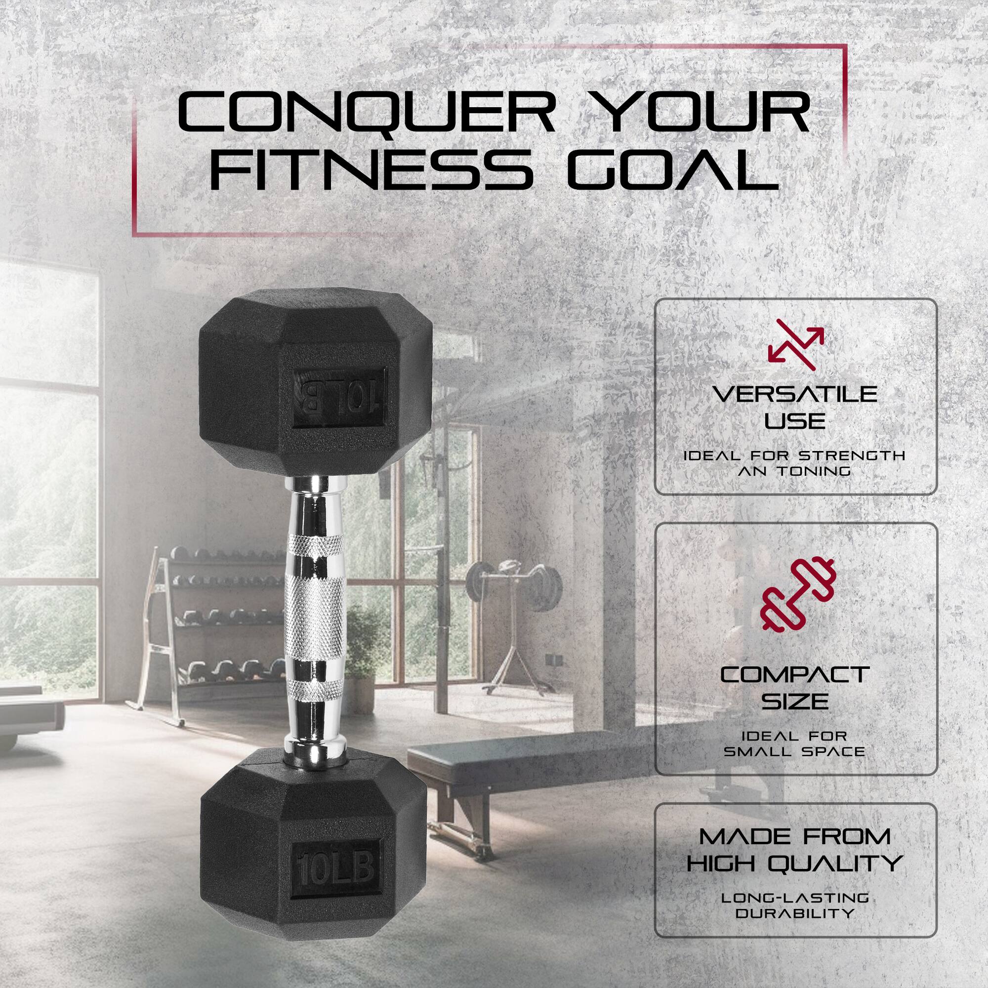 CONQUER YOUR FITNESS GOAL

10LB VERSATILE USE  
IDEAL FOR STRENGTH AND TONING

COMPACT SIZE  
IDEAL FOR SMALL SPACE

MADE FROM HIGH QUALITY  
LONG-LASTING DURABILITY