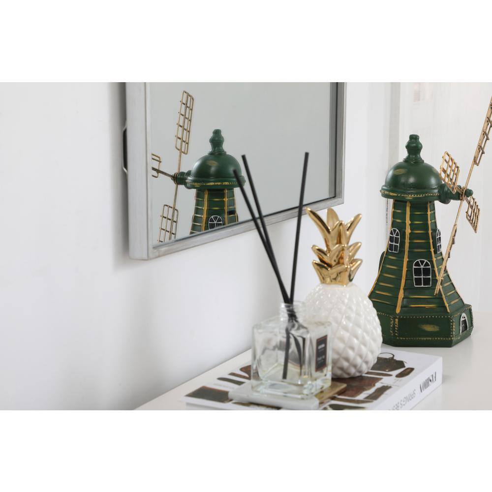 Back. Elegant Decor - Metal frame rectangle mirror 20 inch in silver - Silver.