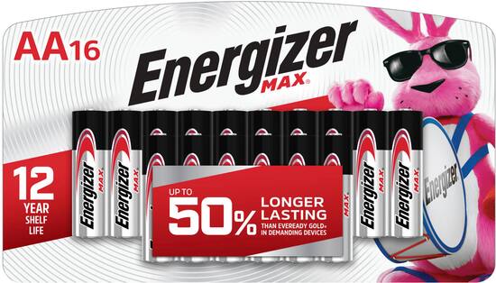 Energizer MAX AA Batteries 16 Pack Double A Alkaline Batteries