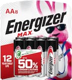 Energizer - MAX AA Batteries (8 Pack), Double A Alkaline Batteries