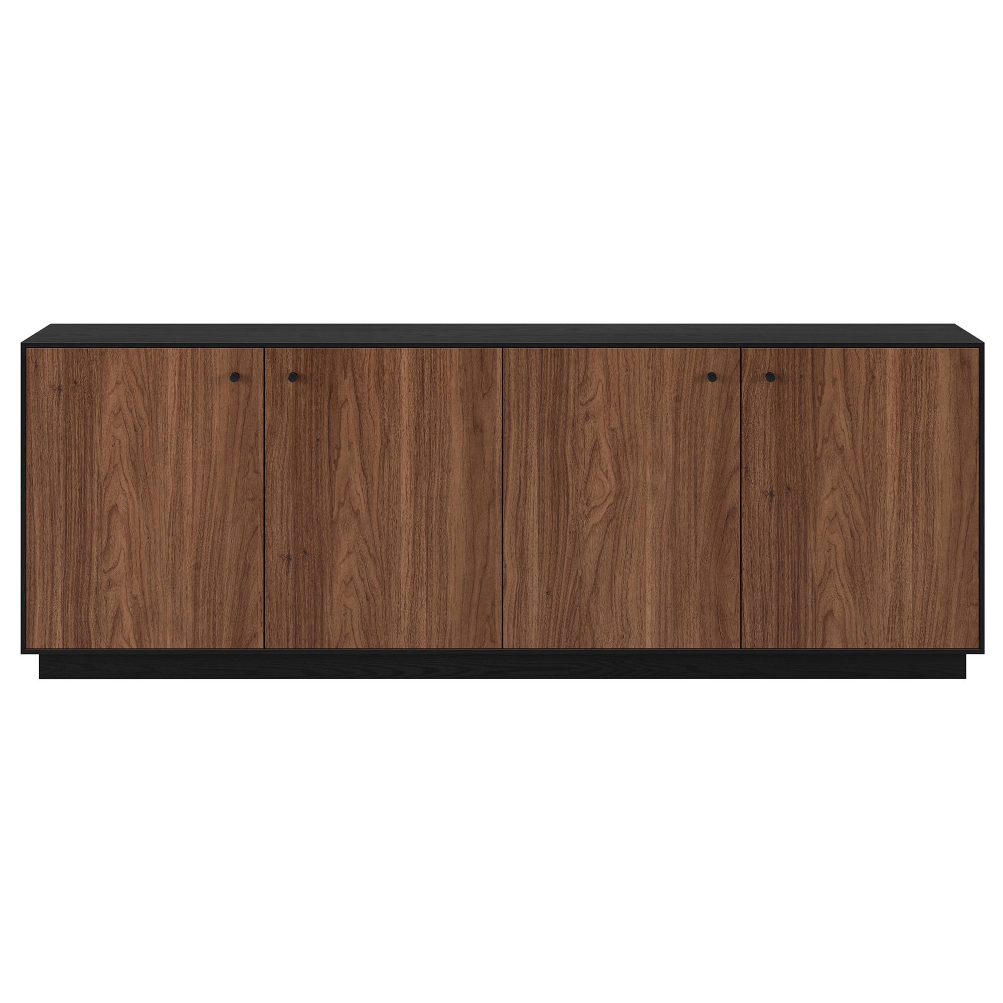 Angle. Hudson&Canal - Lillian Rectangular TV Stand for TV's up to 75" in Black Grain/Satin Walnut - Black Grain/Satin Walnut.