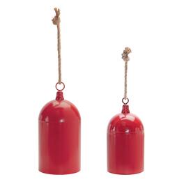 BreeBe - Metal Bell Ornament (Set of 2) - Red