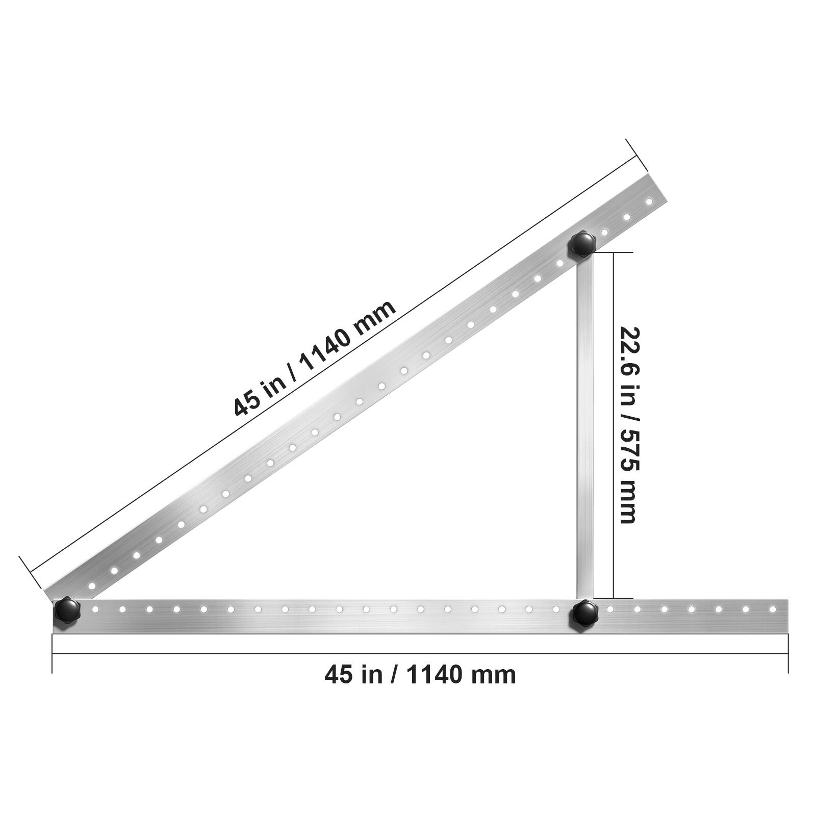 45 in / 1140 mm  
22.6 in / 575 mm