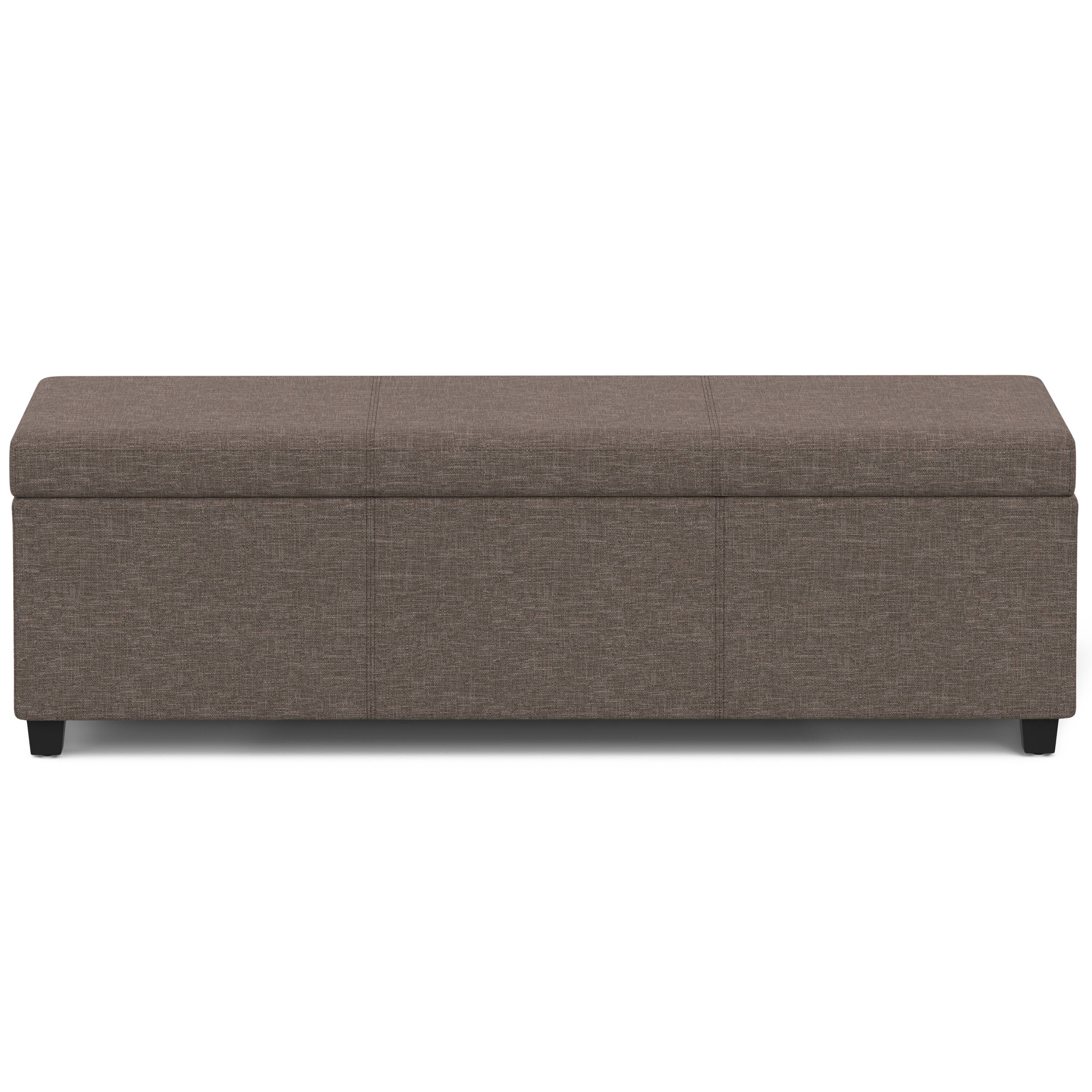 Alt View 12. Simpli Home - Avalon Extra Large Storage Ottoman Bench - Fawn Brown.
