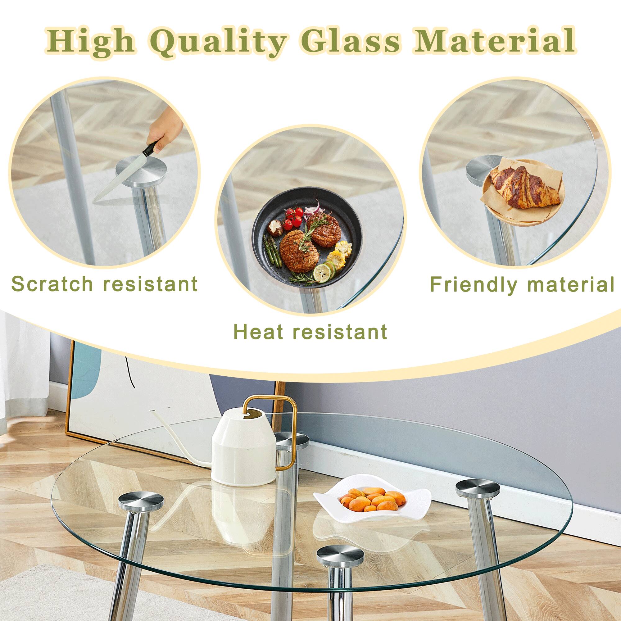 High Quality Glass Material

- Scratch resistant
- Heat resistant
- Friendly material