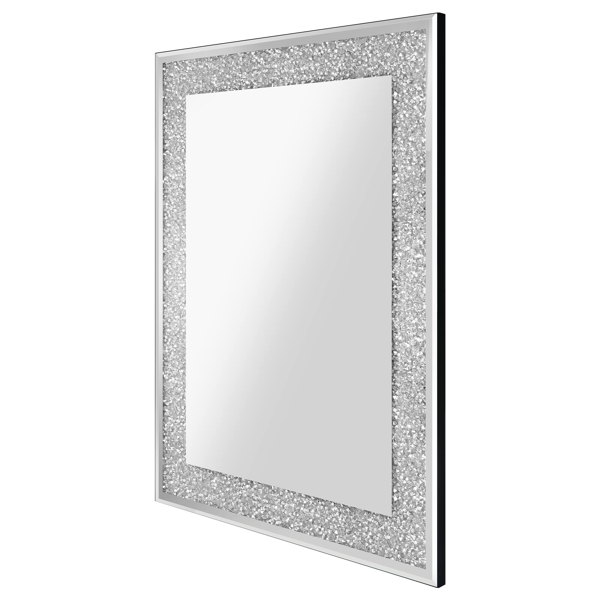 Alt View 4. Breezary - 36 x 24 Modern Decorative Wall Mirror Crushed Diamond Frame Rectangle Vanity Mirror for Bathroom Bedroom Living Room - Black.