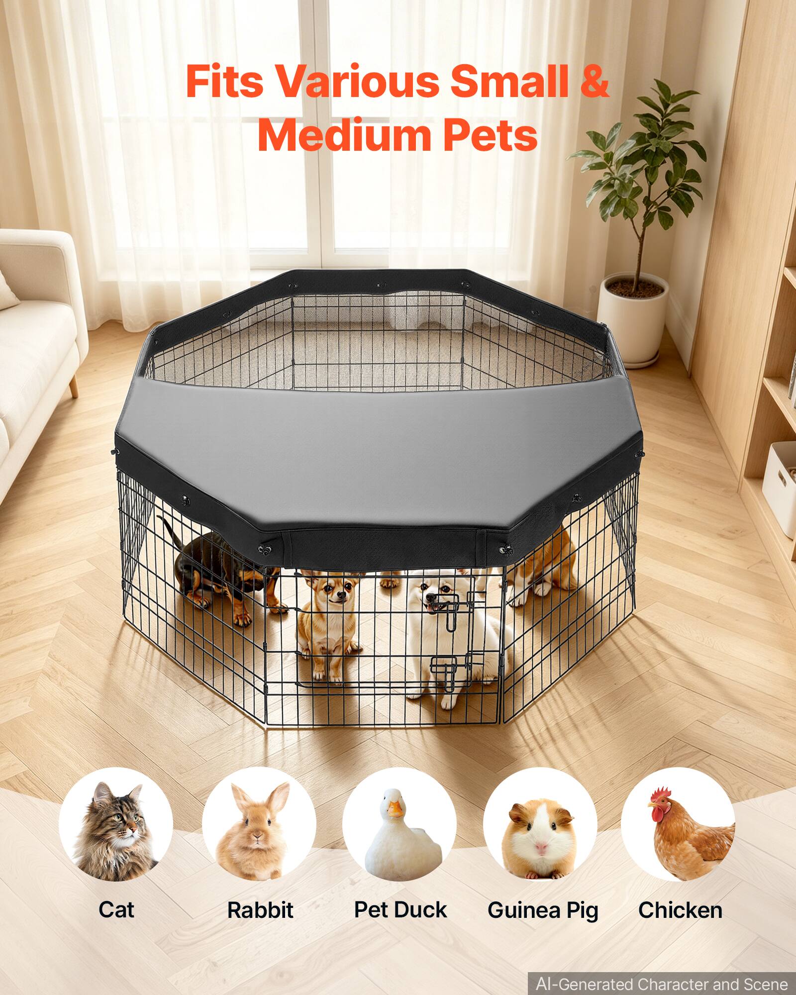 Fits Various Small & Medium Pets

Cat
Rabbit
Pet Duck
Guinea Pig
Chicken

AI-Generated Character and Scene