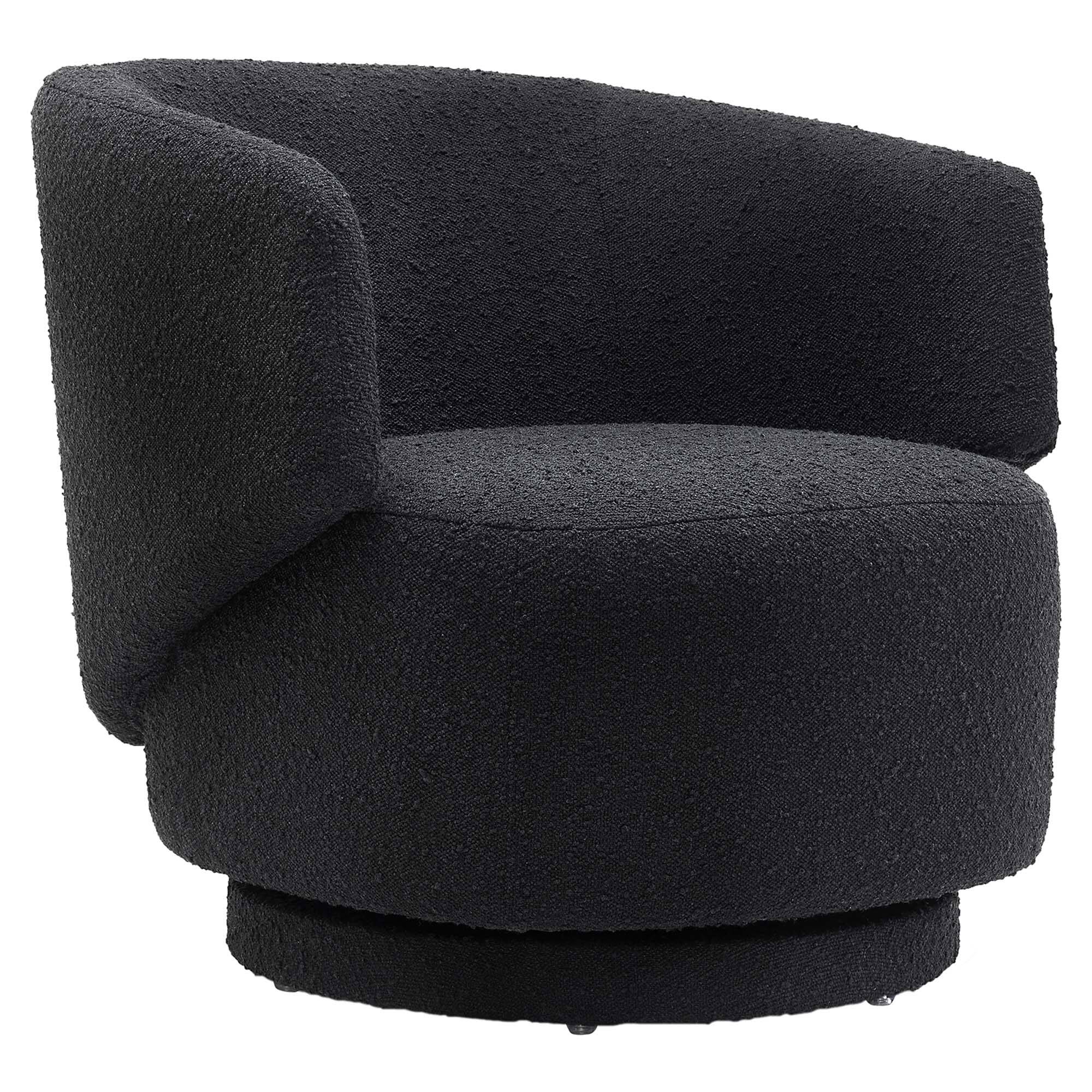 Angle. Modway - Celestia Boucle Fabric Swivel Chair by Modway - Black.