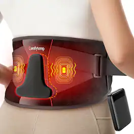Comfytemp - Cordless Heating Pad for Back Comfort, 3 Heat & Vibration Modes, Rechargeable Portable Waist Belt - Black