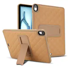 Front. Dteck - for iPad Air 13 Inch Case 2026 M4/ 2025 M3/ 2024 M2, Slim Elegant PU Leather Protective Cover with Kickstand - Yellow.