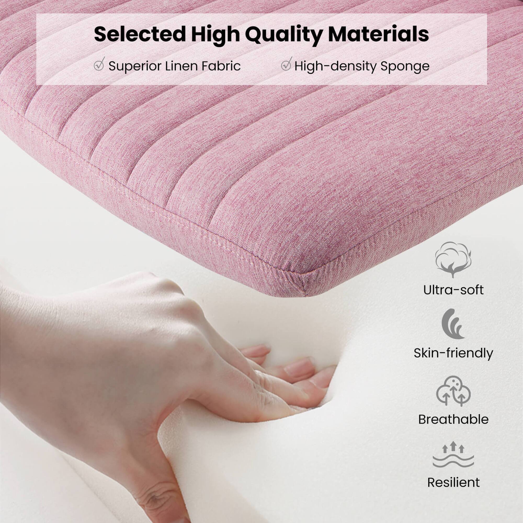 Selected High Quality Materials: Superior Linen Fabric, High-density Sponge, Ultra-soft Skin-friendly, Breathable, Resilient.
