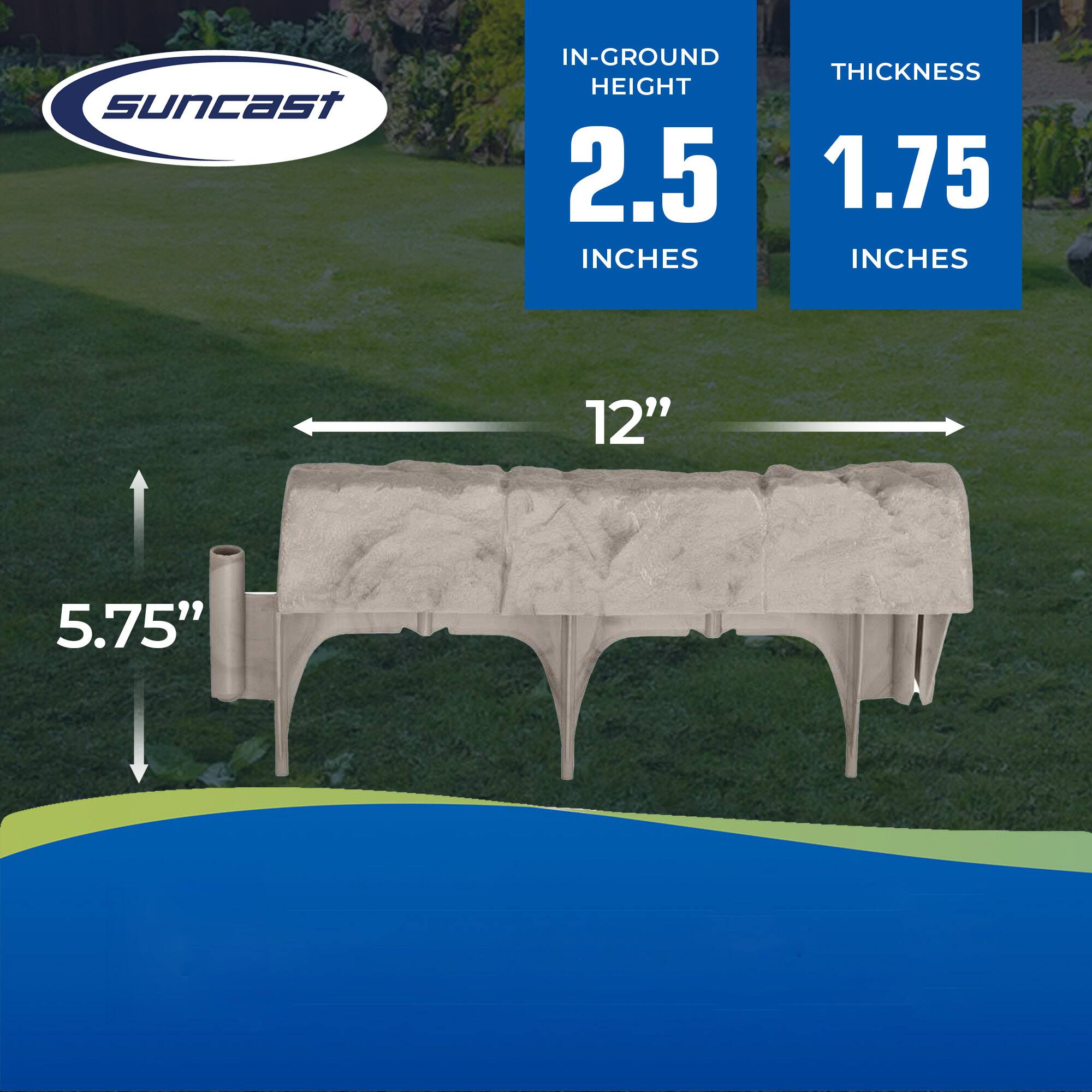 Suncast  
IN-GROUND HEIGHT: 2.5 INCHES  
THICKNESS: 1.75 INCHES  
12"  
5.75"