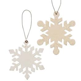 BreeBe - Wood Snowflake Ornament 2 Asstd - Multicolor