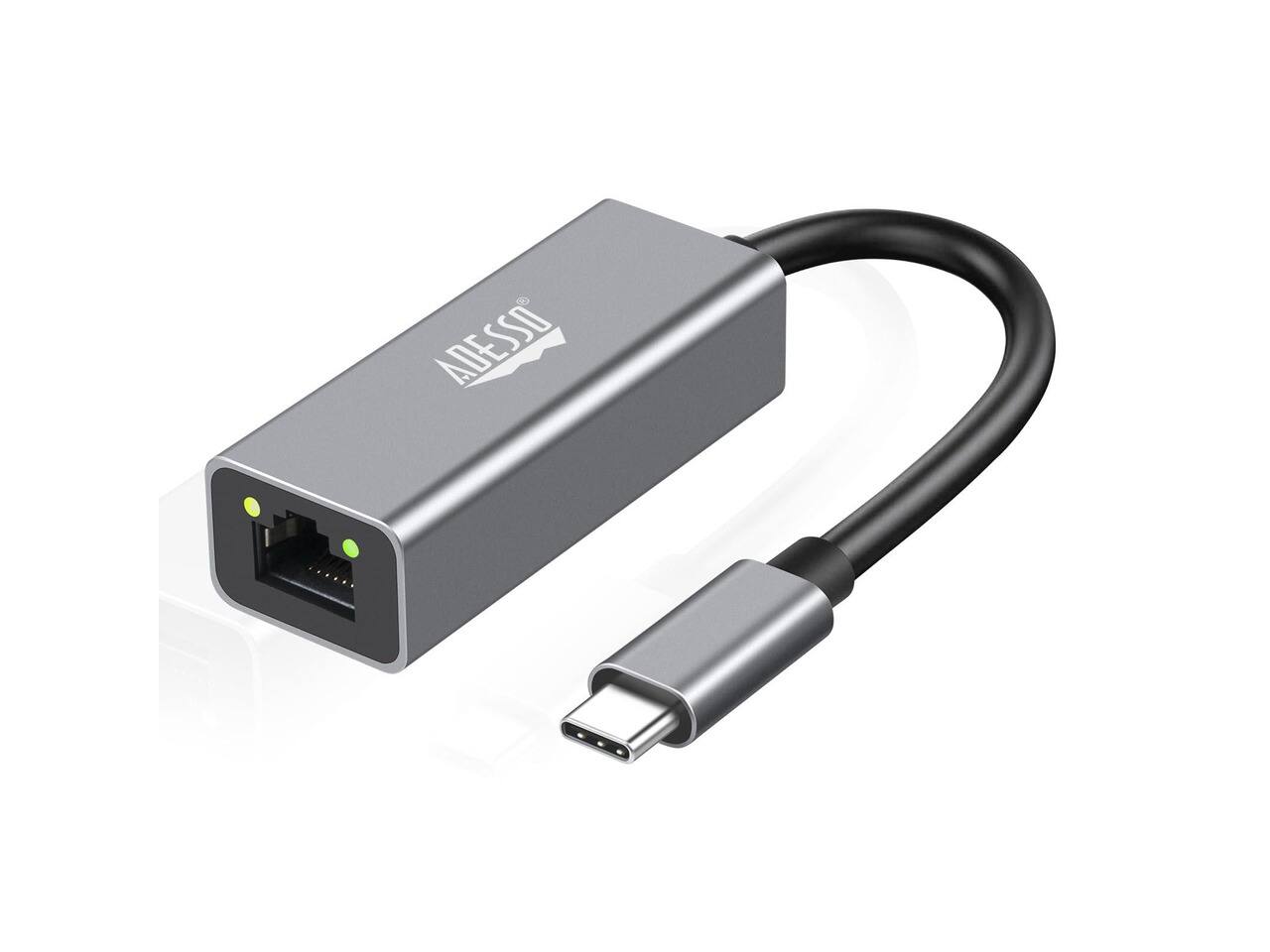 Alt View 6. Adesso - Adesso AUH-5000 USB-C to Ethernet Adapter - Gigabit, Aluminum, LED, Plug & Play, Windows/Mac/Chrome/Linux, TAA.