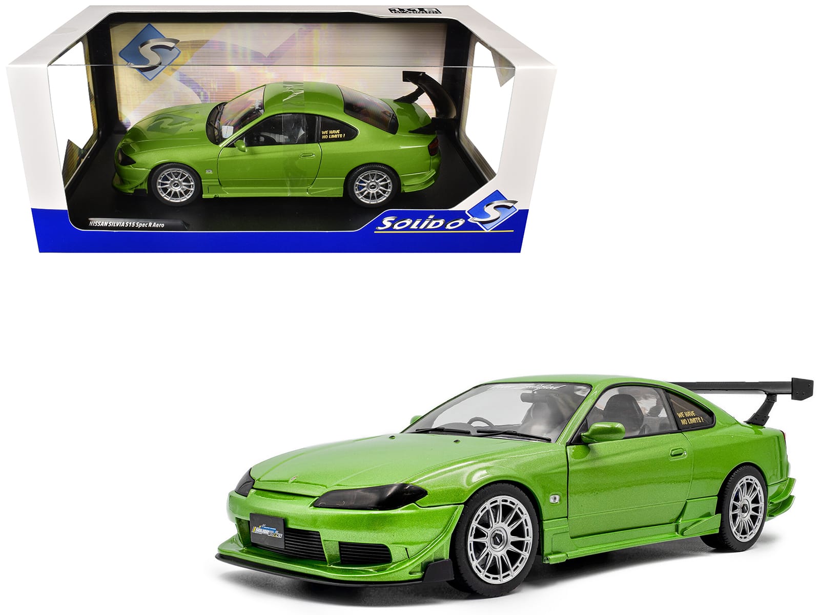 "1999 Nissan Silvia S15 Spec-R Aero RHD (Right Hand Drive) ""Never Satisfied"" Green Metallic 1/18 Model Car by Solido" price history on PriceWatchPro