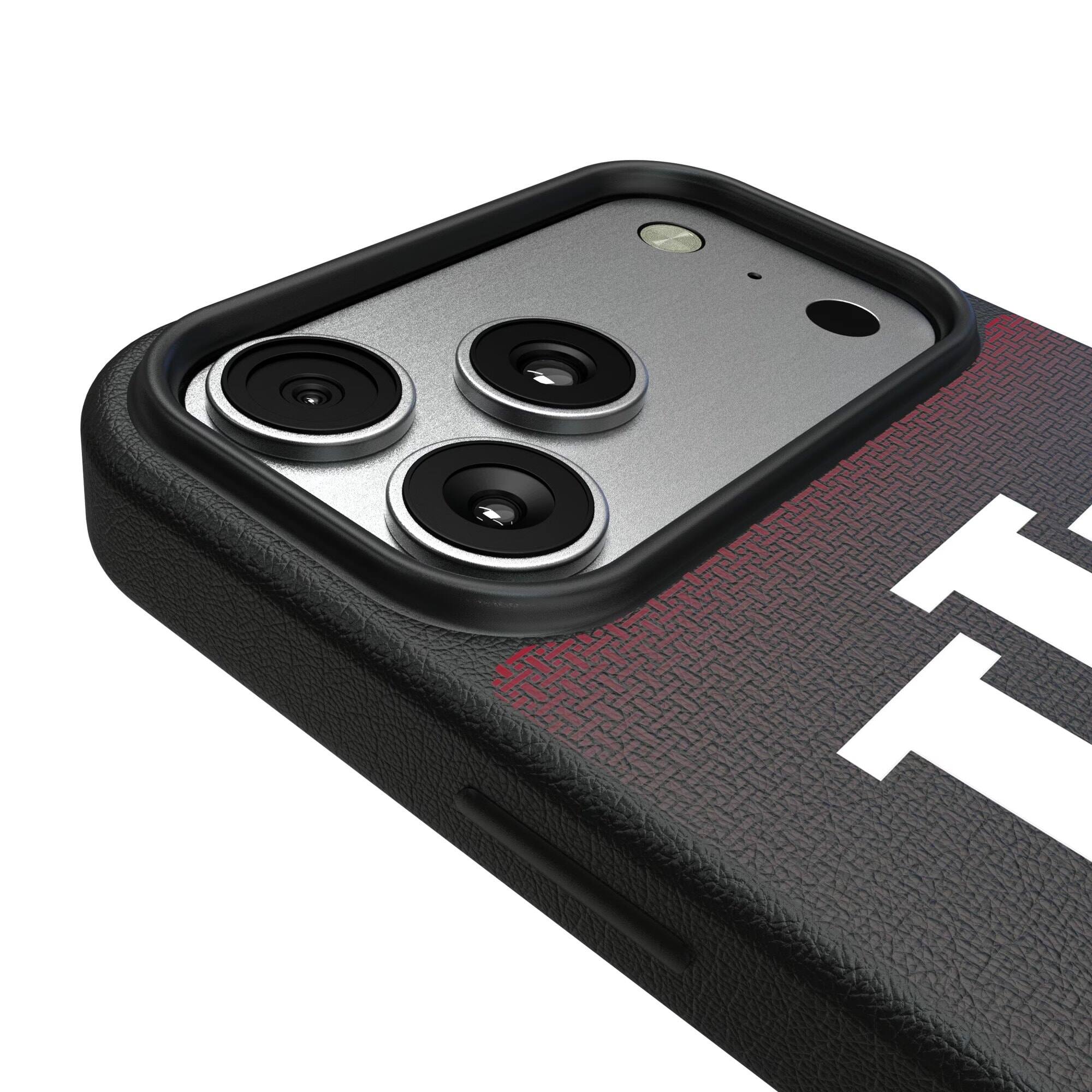 Alt View 2. Keyscaper - Indiana Hoosiers Linen Logo iPhone Magnetic Bump Case - 15 Plus - Black.
