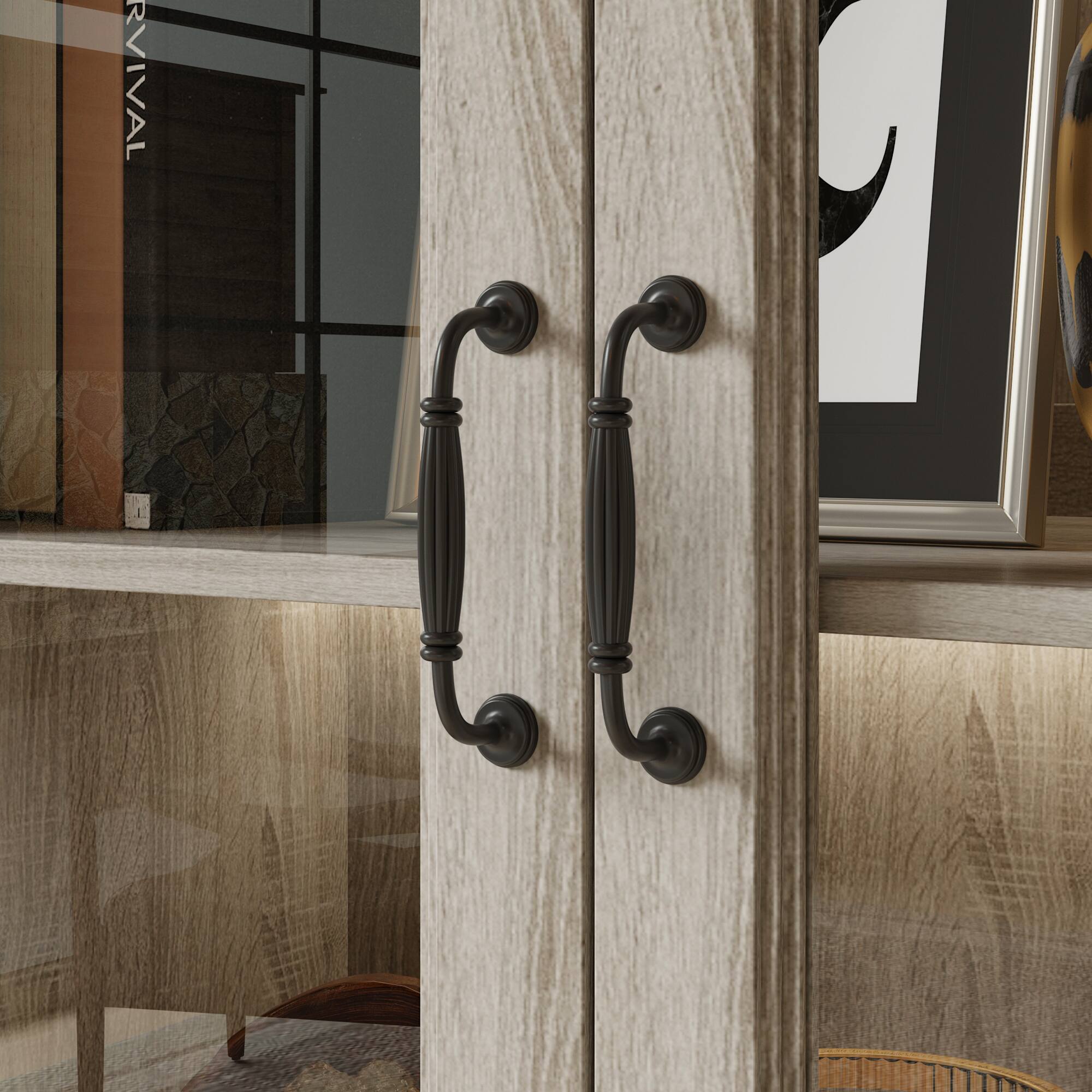 Alt View 4. Famapy - Famapy Retro Glass - Fronted Display Cabinet: Elevate Your Collection in Style - Gray.