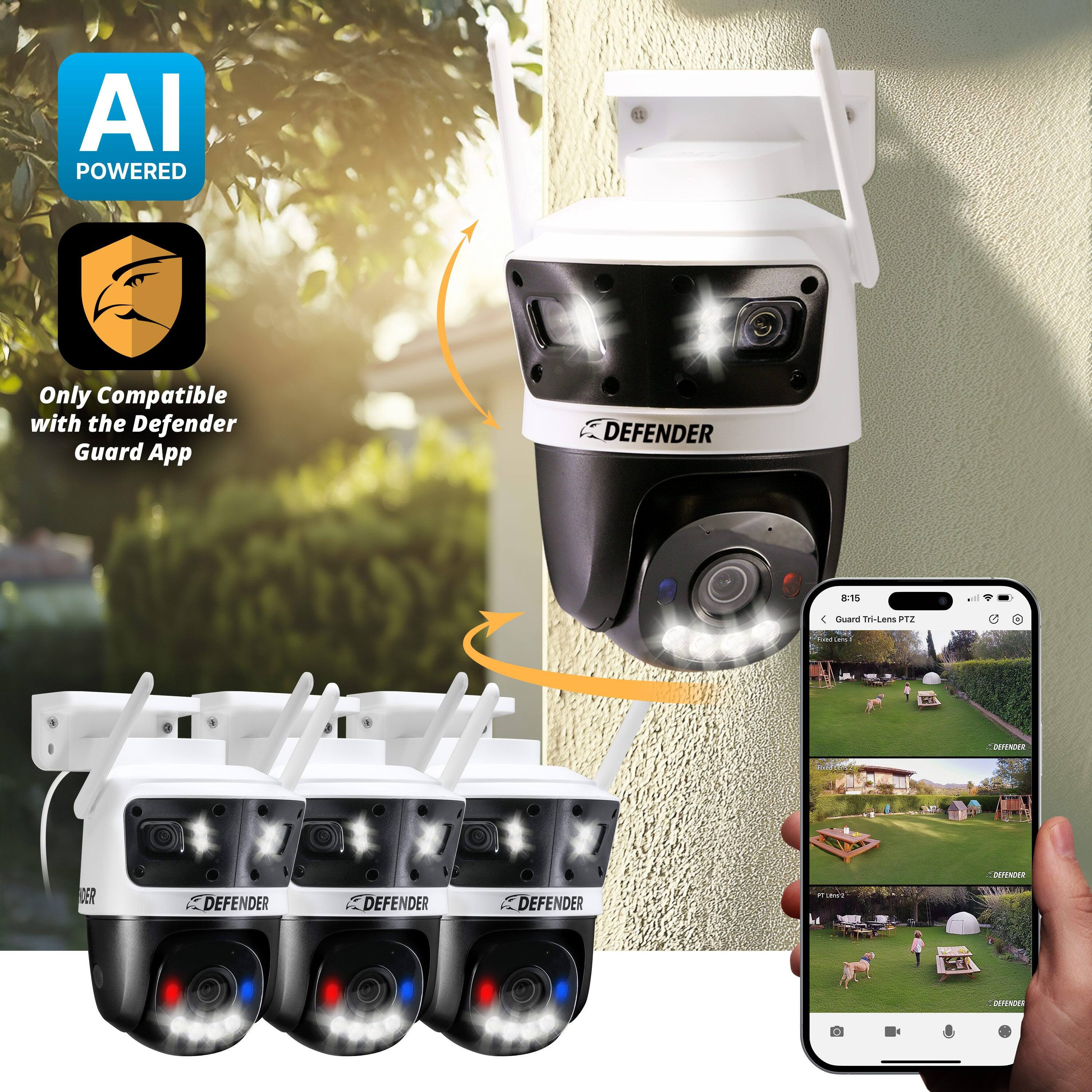 AI POWERED  
Only Compatible with the Defender Guard App  

DEFENDER R5 C  
Quadruple Tri-Lens 212 A  
Adas  
E JENUES DER  
DEFENDER  
DEFENDER  
DEFENDER  
- -  
DATTAEZ JTEAUE D