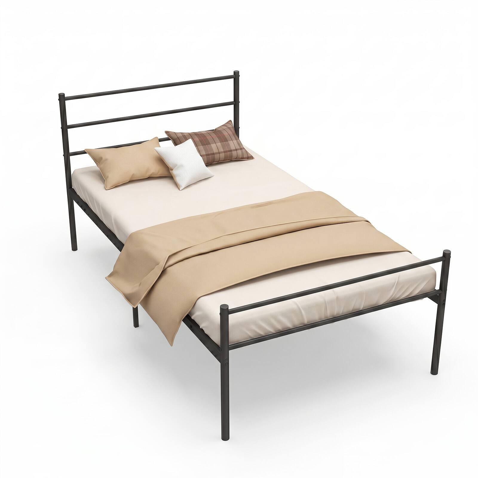 Alt View 8. Costway - Costway Twin Metal Bed Frame Mattress Foundation No Box Spring Needed - Black.