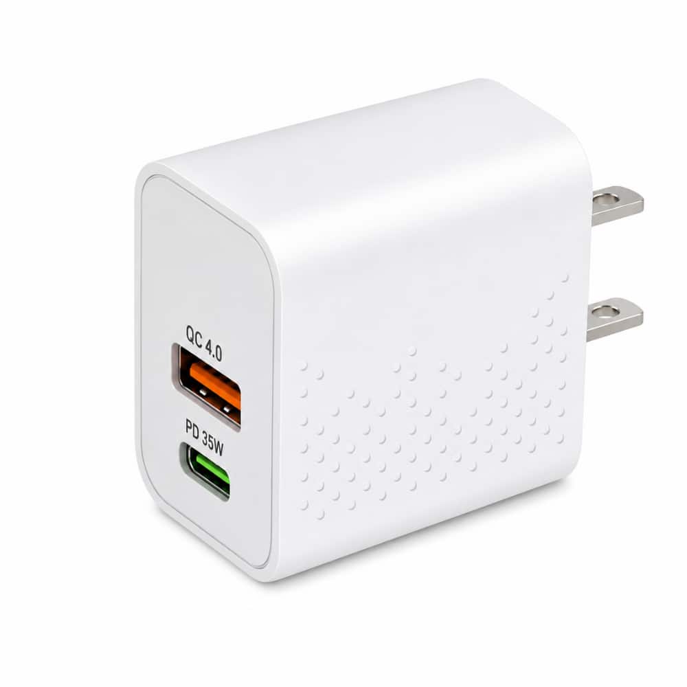 Qixxronics - 35W USBC Charger Block Fast USB C Power Adapter for iPhone16E/17/Air/Pro/Plus/Pro Max/15/14/13/12/11, iPad Pro/Air/Mini - White
