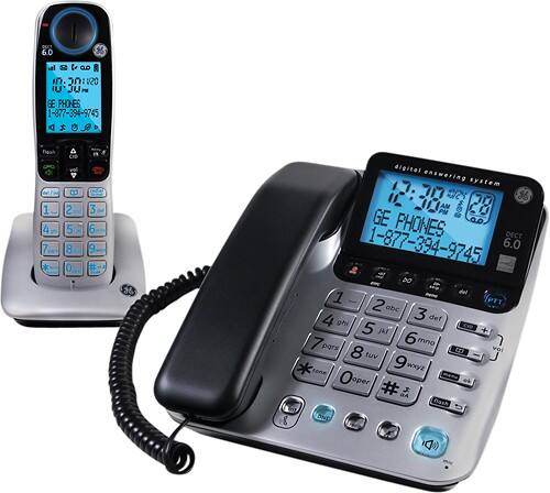 Angle Standard. GE - DECT 6.0 Corded Phone System with Digital Answering System.