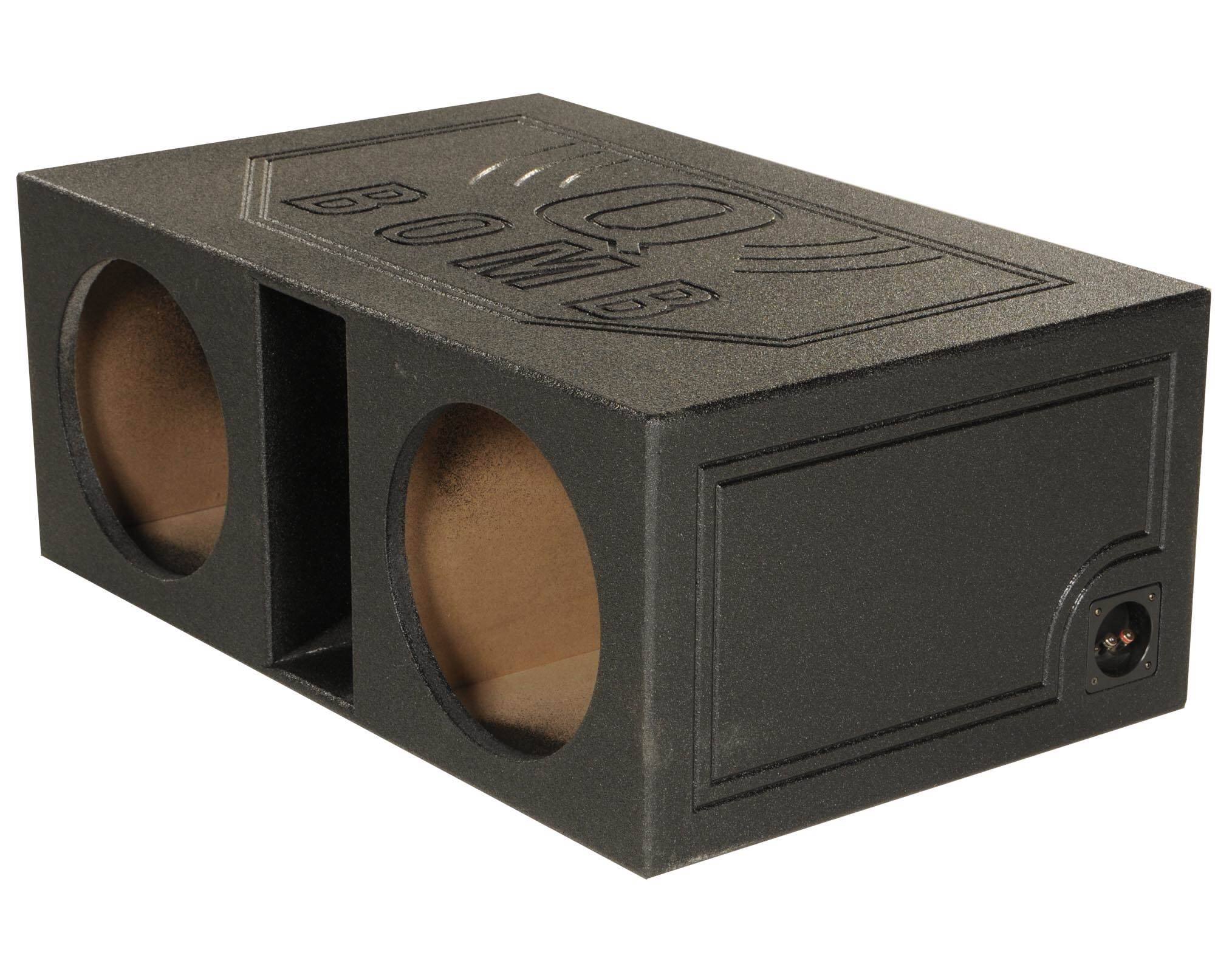 Alt View 5. QPower - QPower QBOMB12VL Dual 12 Inch Vented Ported Car Subwoofer Sub Box Enclosure - Charcoal Black.