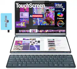 Lenovo - Yoga Book 9i 2-in-1 Laptop 13.3 2.8K (Intel Ultra 7 155U, 16GB LPDDR5X, Win 11 Pro) w/USB Hub - Tidal Teal