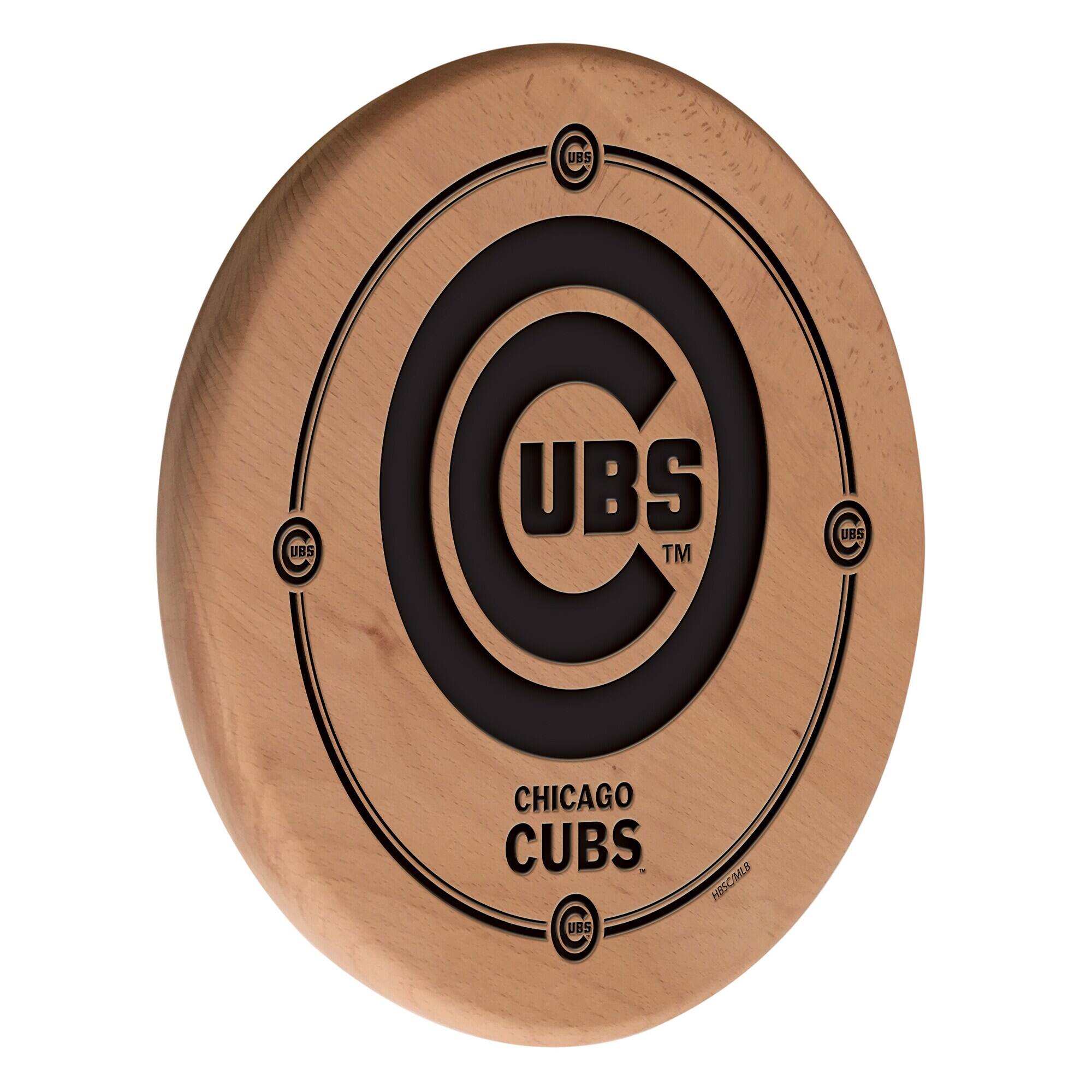 Natural Chicago Cubs 13" Laser Engraved Solid Wood Sign