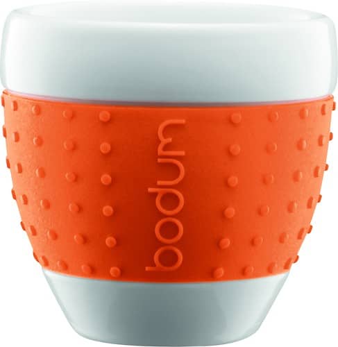 Front Standard. Bodum - Pavina 8-Oz. Porcelain Cups (2-Pack) - Orange.