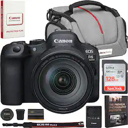 Bundle - Canon - R6 Mark II 24.2 MP Mirrorless Camera with 24-105mm Lens Kit + 128GB Memory