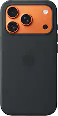 Front. Apple - iPhone 17 Pro Silicone Case with MagSafe - Black.