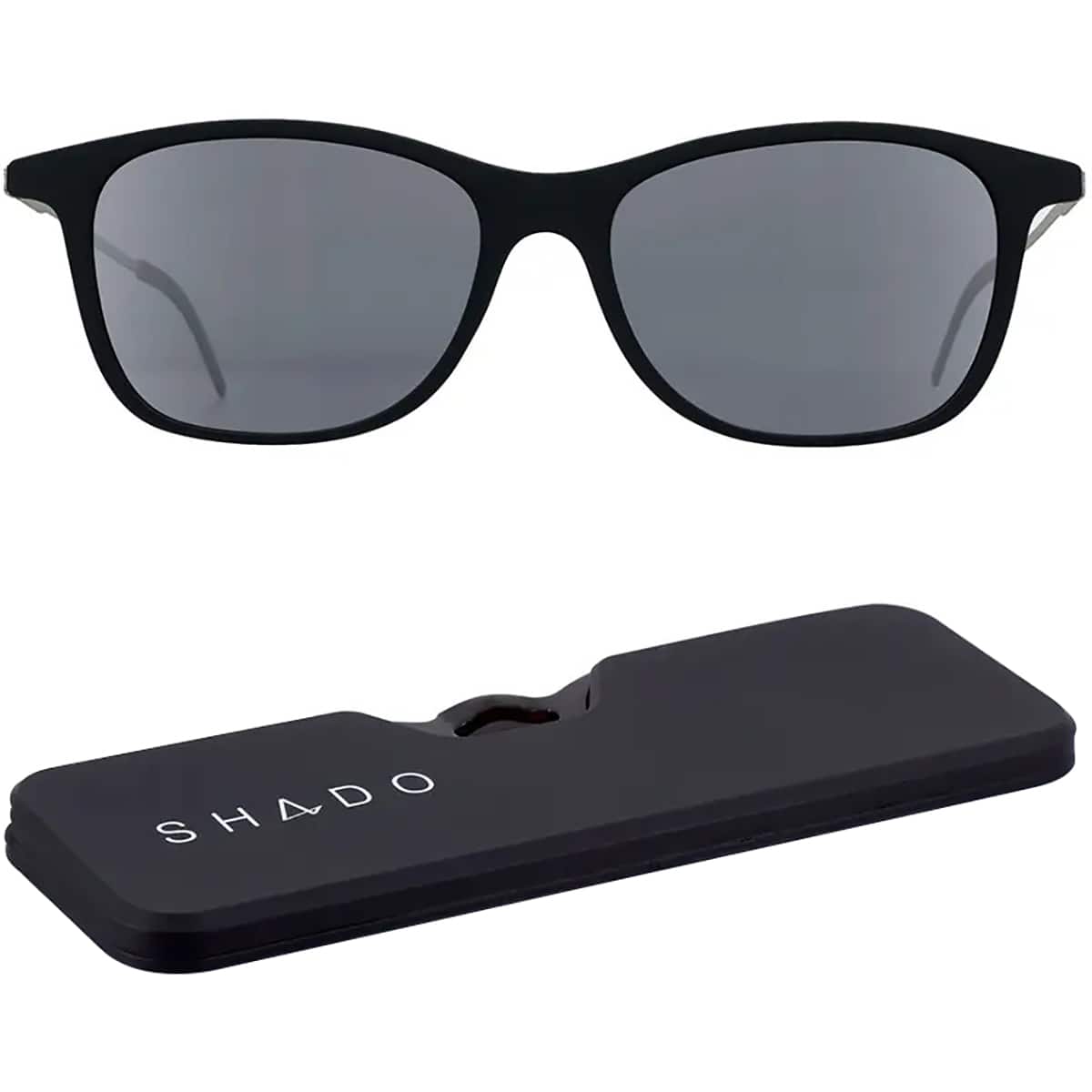 ThinOptics - Menlo Park Polarized Sunglasses with Case - Shiny Black/Gray Flash Mirror