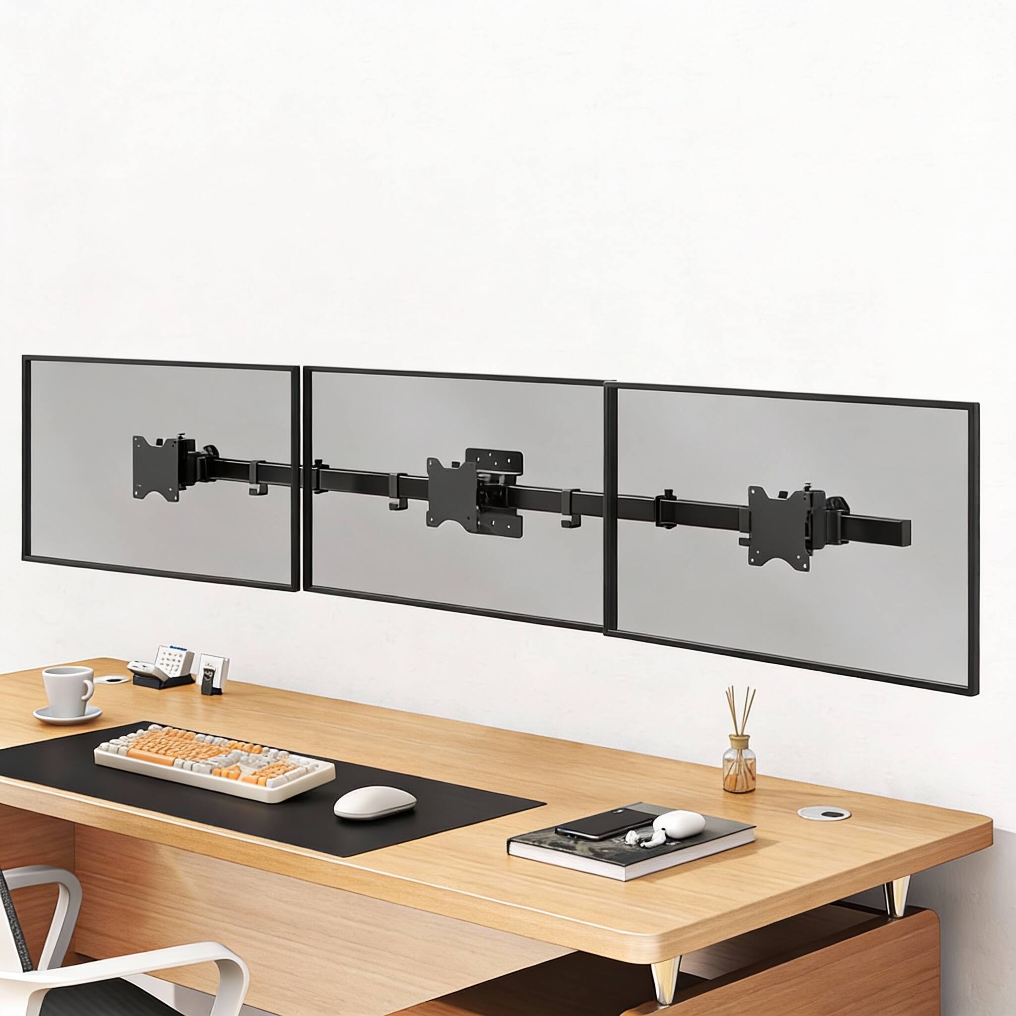 Alt View 1. Frangdom - Triple Monitor Wall Mount 17-32" VESA 75/100 15.4lb Tilt Swivel - BLACK.