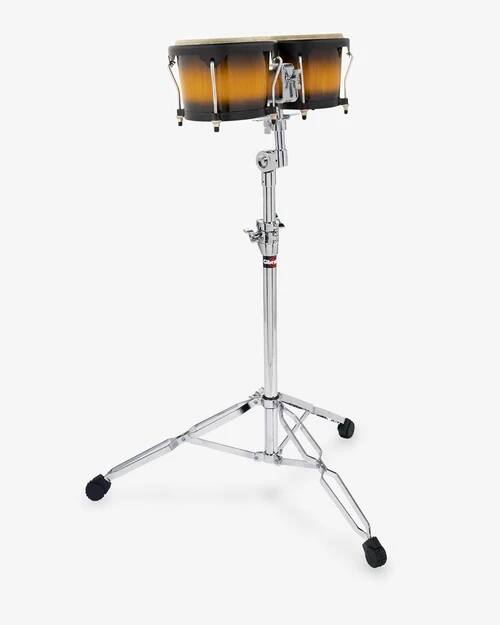Angle. Gibraltar Hardware - Heavy Weight Double Braced Bongo Stand with Adjustable Universal Clip Mount and Stabilizer, Fits Most Bongo Drum Brands.