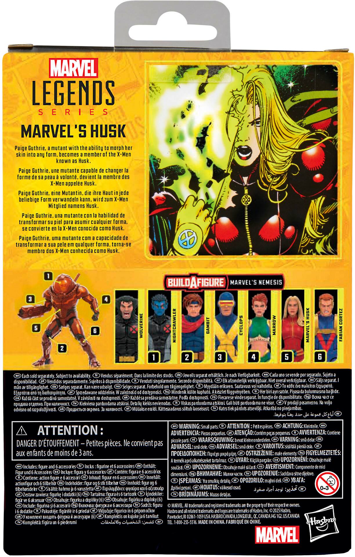 MARVEL LEGENDS SERIES MARVEL'S HUSK Paige Guthrie. mutant ability morph becomes member X-Men known Paige Guthrie. mutante capable changer forme volont. devient membre X-Men appele Paige Guthrie. Mutantin. beliebige verwandeln X-Men Mitglied namens Paige Guthrie. mutante habilidad transformar asumir cualquier forma. convierte X-Men conocida Paige Guthrie. mutante capacidade transformar qualquer forma. torna-se membro X-Men conhecida.