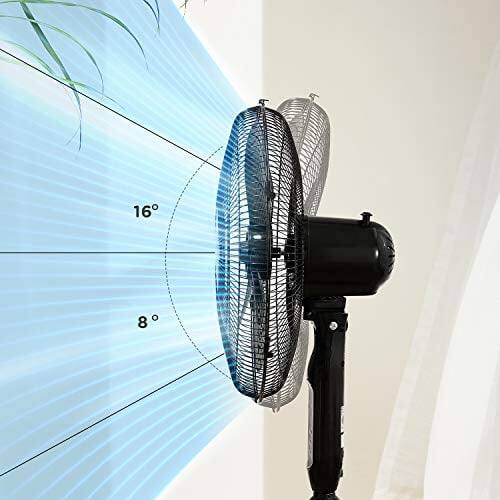 Alt View 1. Pelonis - PELONIS 16 Pedestal Remote Control Oscillating Stand Up Fan 7-Hour Timer 3-Speed and Adjustable Height - Black.