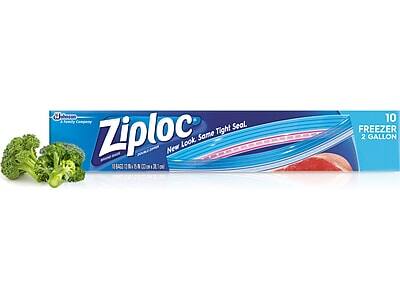 Ziploc  
New Look, Same Tight Seal  

10 Freezer 2 Gallon