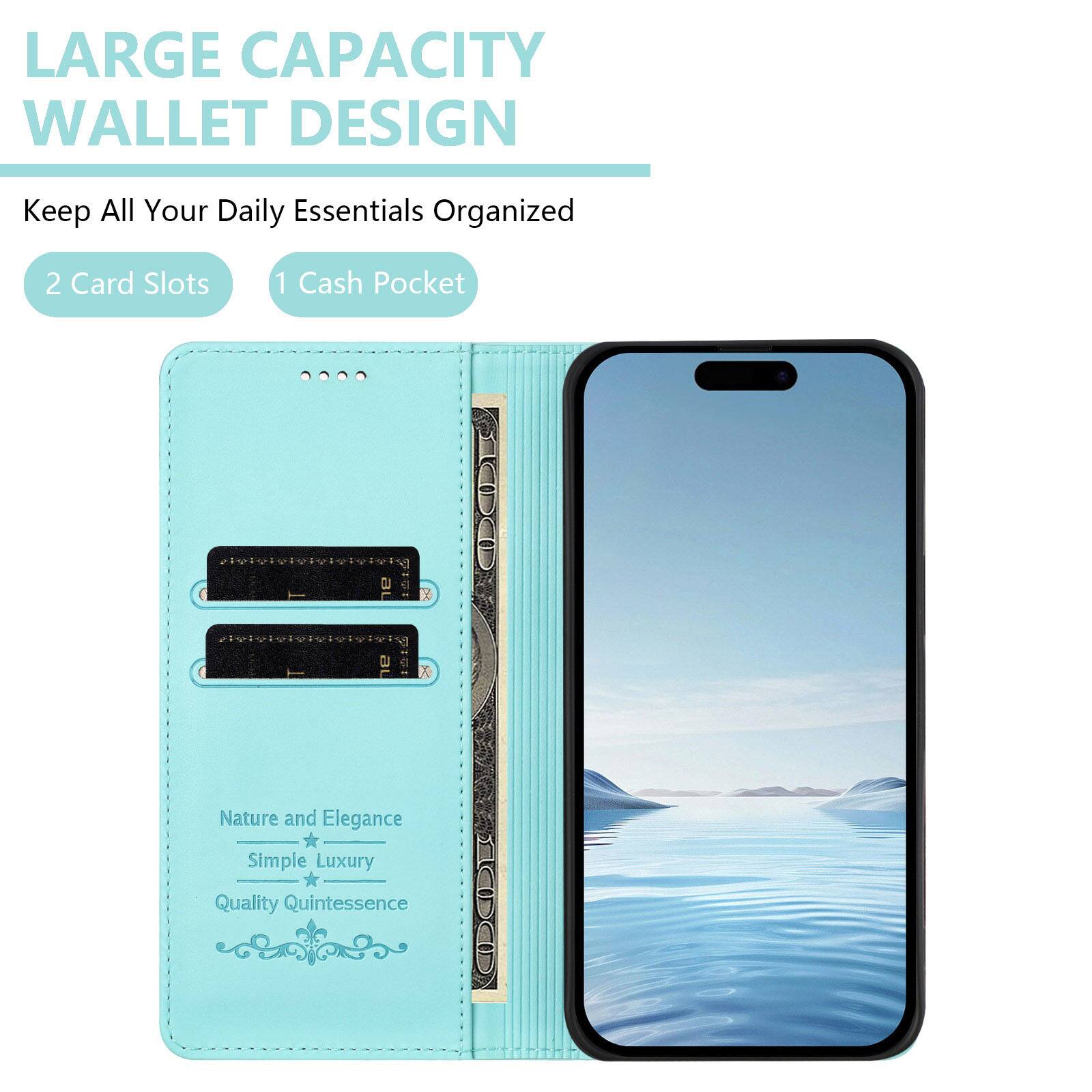 LARGE CAPACITY WALLET DESIGN  
Keep All Your Daily Essentials Organized  
2 Card Slots  
1 Cash Pocket  

Nature and Elegance  
Simple Luxury  
Quality Quintessence