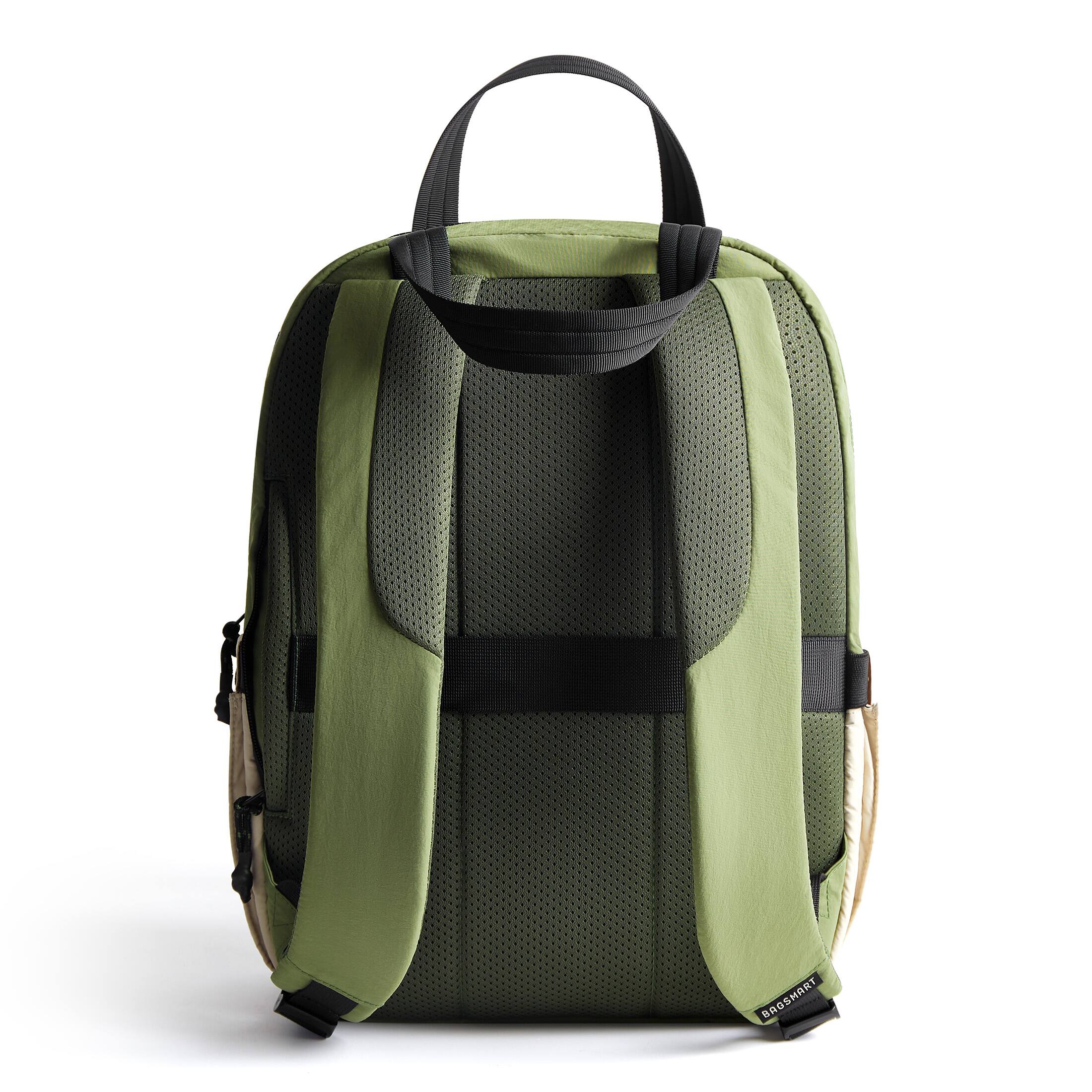 Left. Bagsmart - Paz 23L Quilted Travel Backpack Lightweight Water-Repellent Daypack for 15.6 Inch Laptop Work School Underseat - Green.