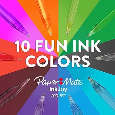 Paper Mate InkJoy 100 Retractable Ballpoint Pen, Medium Point, Ink, 12 ...