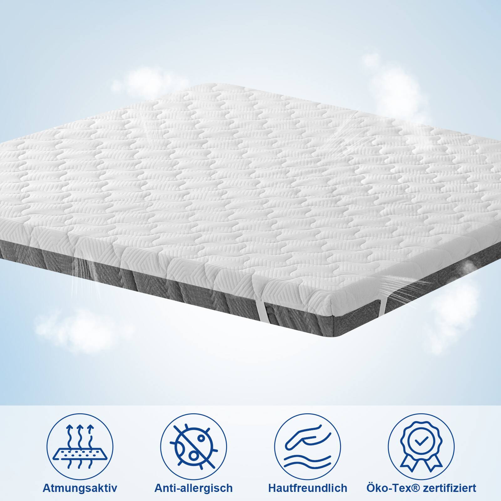 Atmungsaktiv  
Anti-allergisch  
Hautfreundlich  
Öko-Tex® zertifiziert