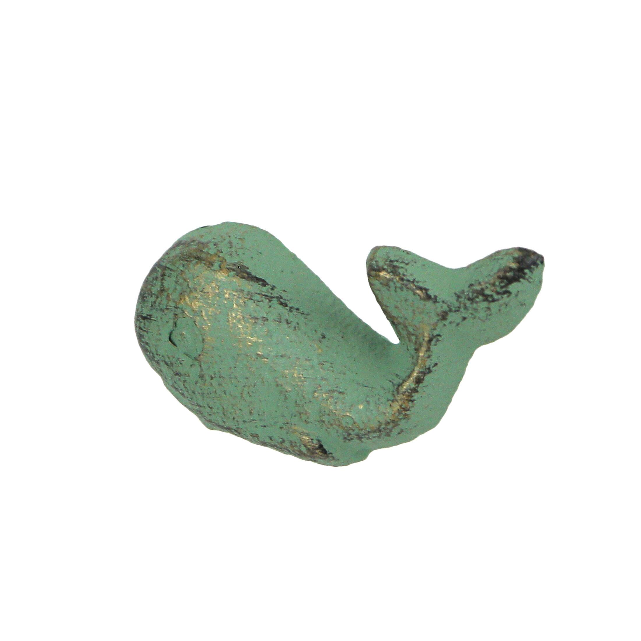 Alt View 1. J.D. Yeatts - Set of 6 Verdigris Green Cast Iron Whale Drawer Pulls Decorative Bathroom Cabinet Knobs - Green.