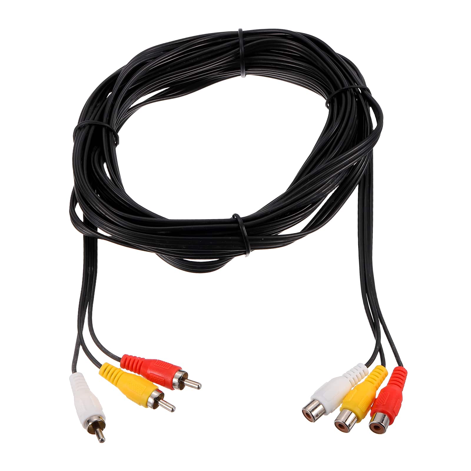 Unique Bargains - RCA Cable, 3 RCA Male to 3 RCA Female, Stereo Audio Video for Amplifier Home Theater - Black