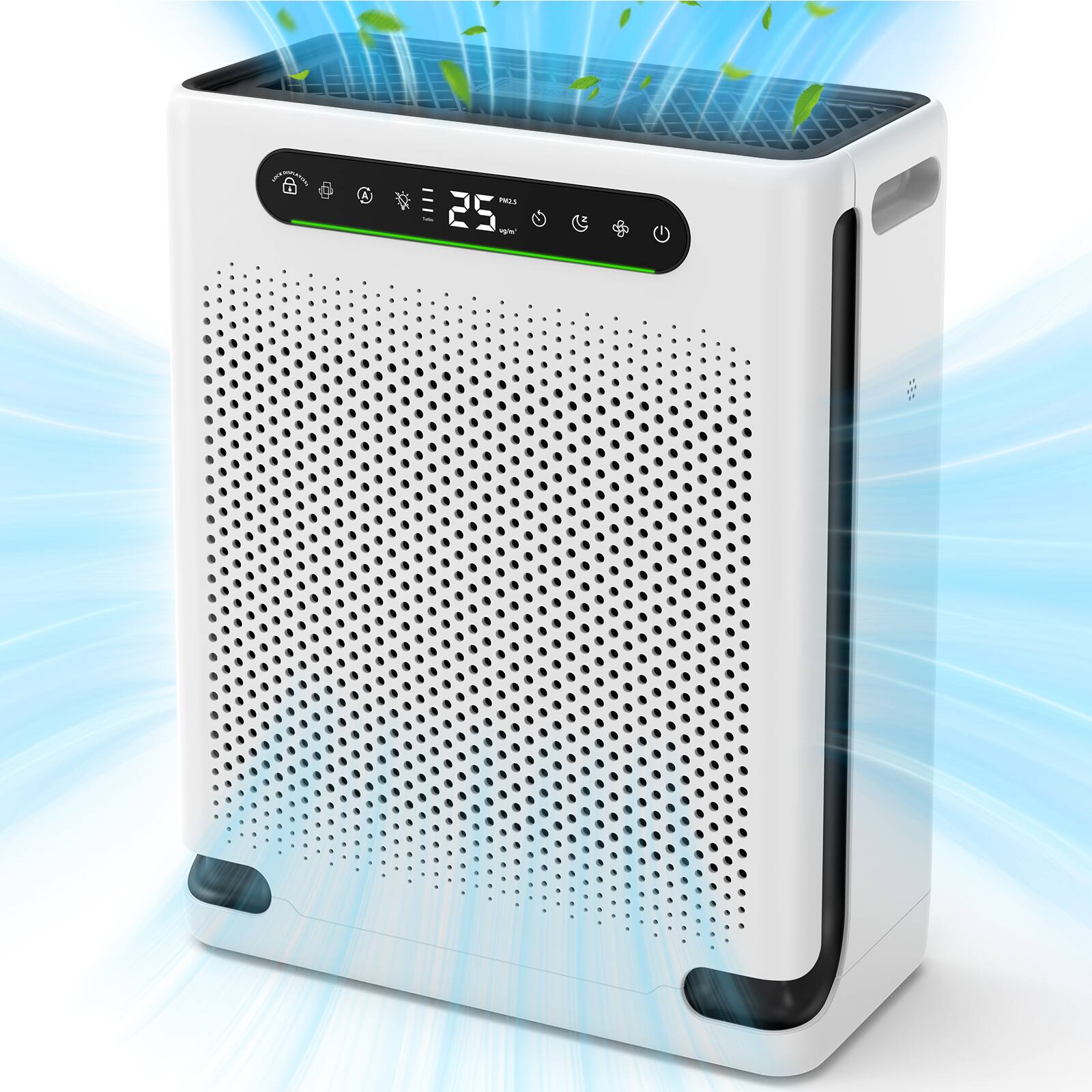 Front. Xenonlab - HEPA Air Purifiers for Home Large Room Covers 2600 Ft², Air Cleaner for Pet Hair Odors Smoke Dust - white.